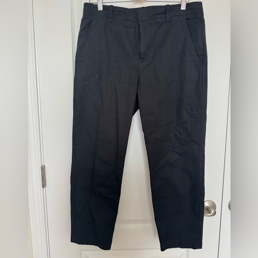 EUC Vince Women’s Cotton Black Khaki/Chino Trouser Pants 26” inseam size 12